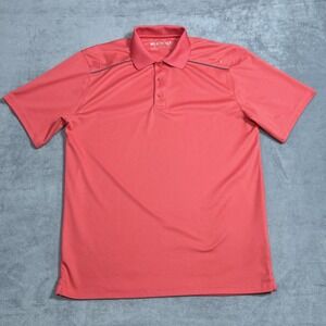 Ariat Tek Polo Shirt Mens Small Coral Pink Performance Stretch Athletic Normcore